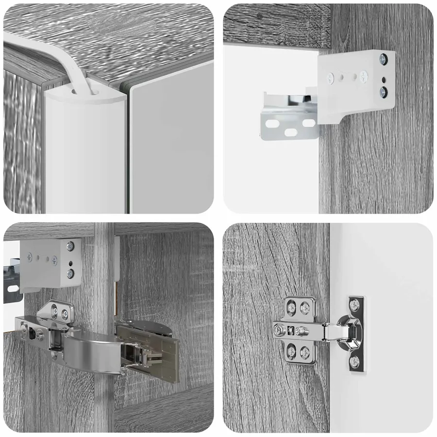 Ensemble d'armoire de salle de bain 5 pcs Sonoma gris - 9