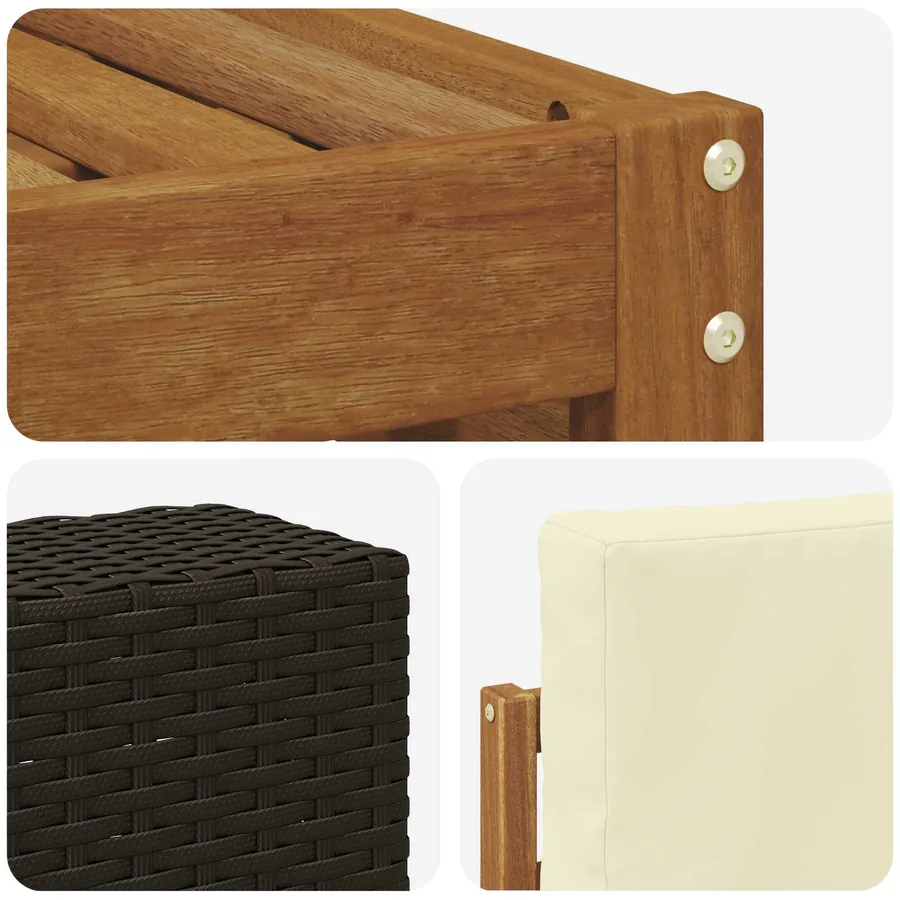Ensemble de canapé d'angle avec coussin 7 pcs Naturel et Crème - 6