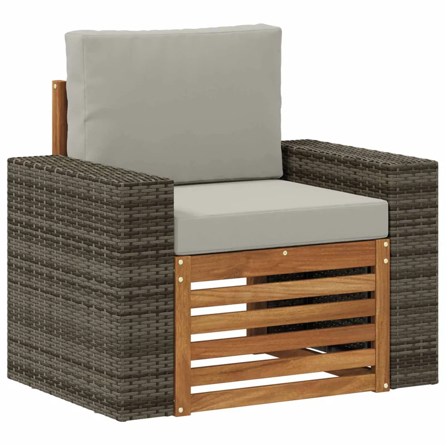Sofa de milieu extérieur Bois d'Acacia Massif Naturel - 2