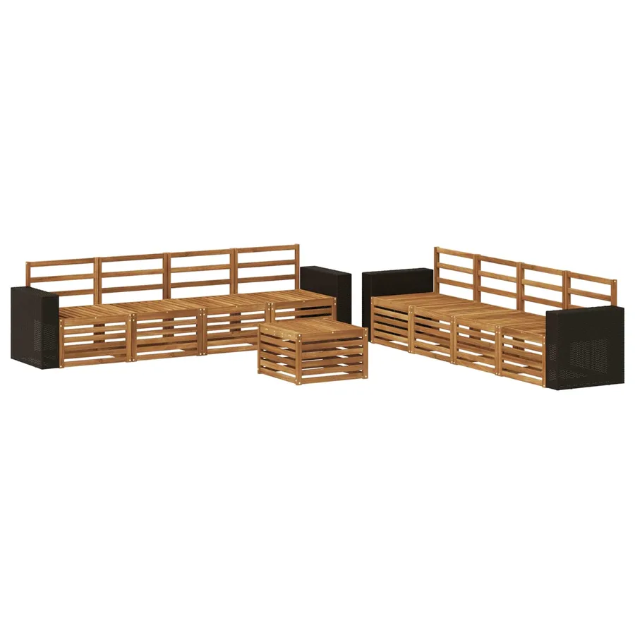 Ensembles de canapés 9 pcs Bois d'Acacia Massif - 2