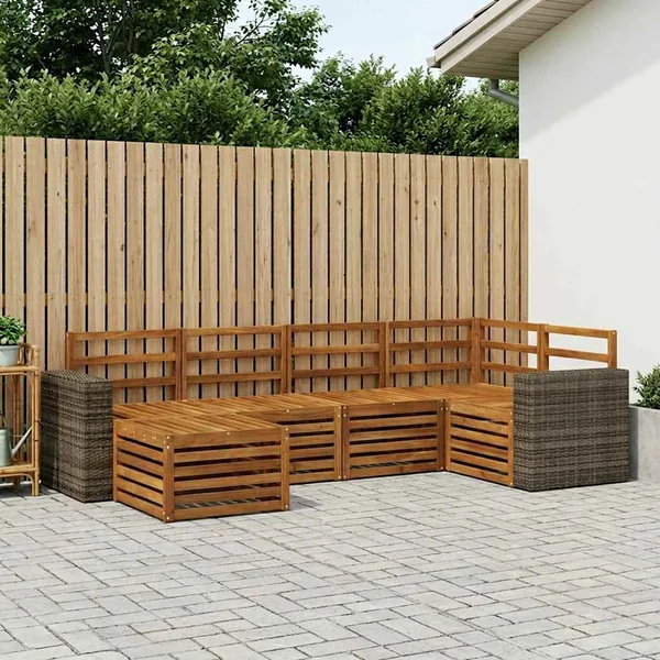 Ensemble de canapé d'angle 6 pcs Naturel