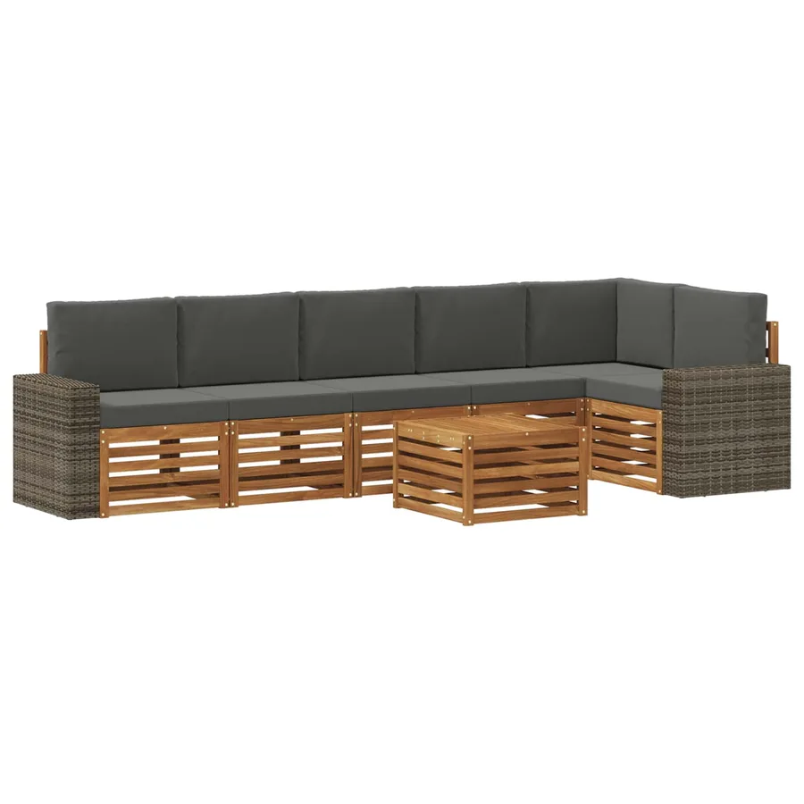 Ensemble de canapé d'angle 7 pcs Naturel et Anthracite - 2