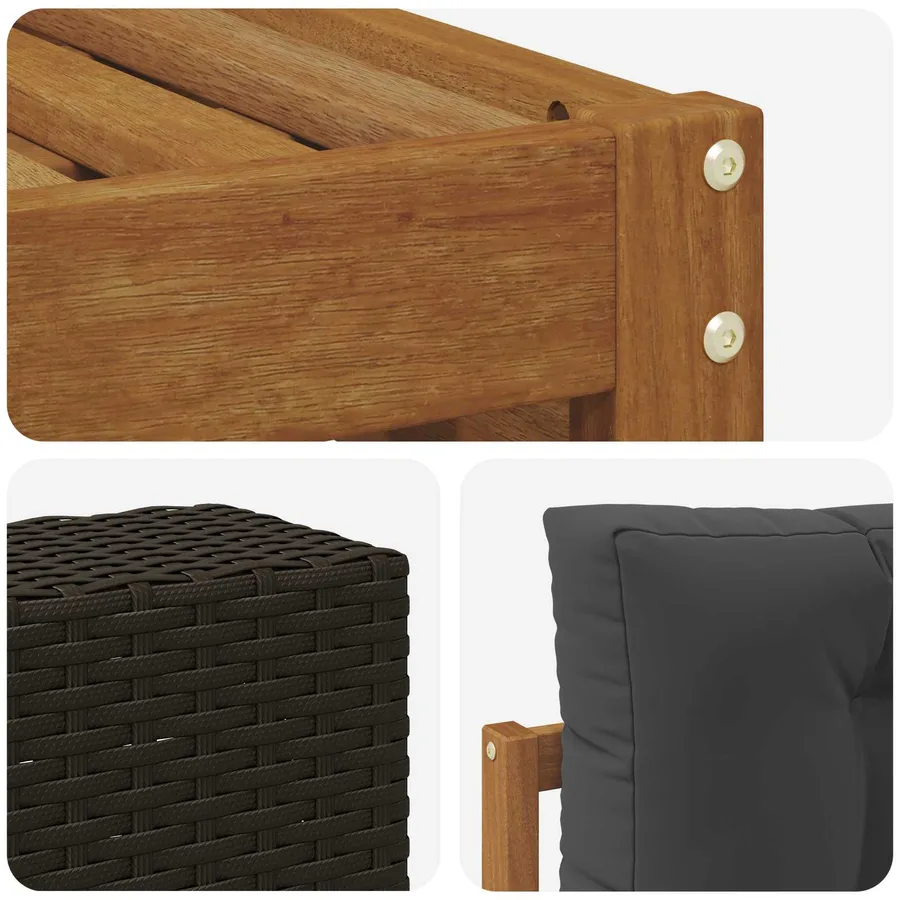 Ensemble de canapés d'extérieur 7 pcs Naturel et Anthracite - 6