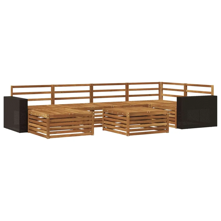 Ensemble de canapés d'extérieur 7 pcs Naturel - 2