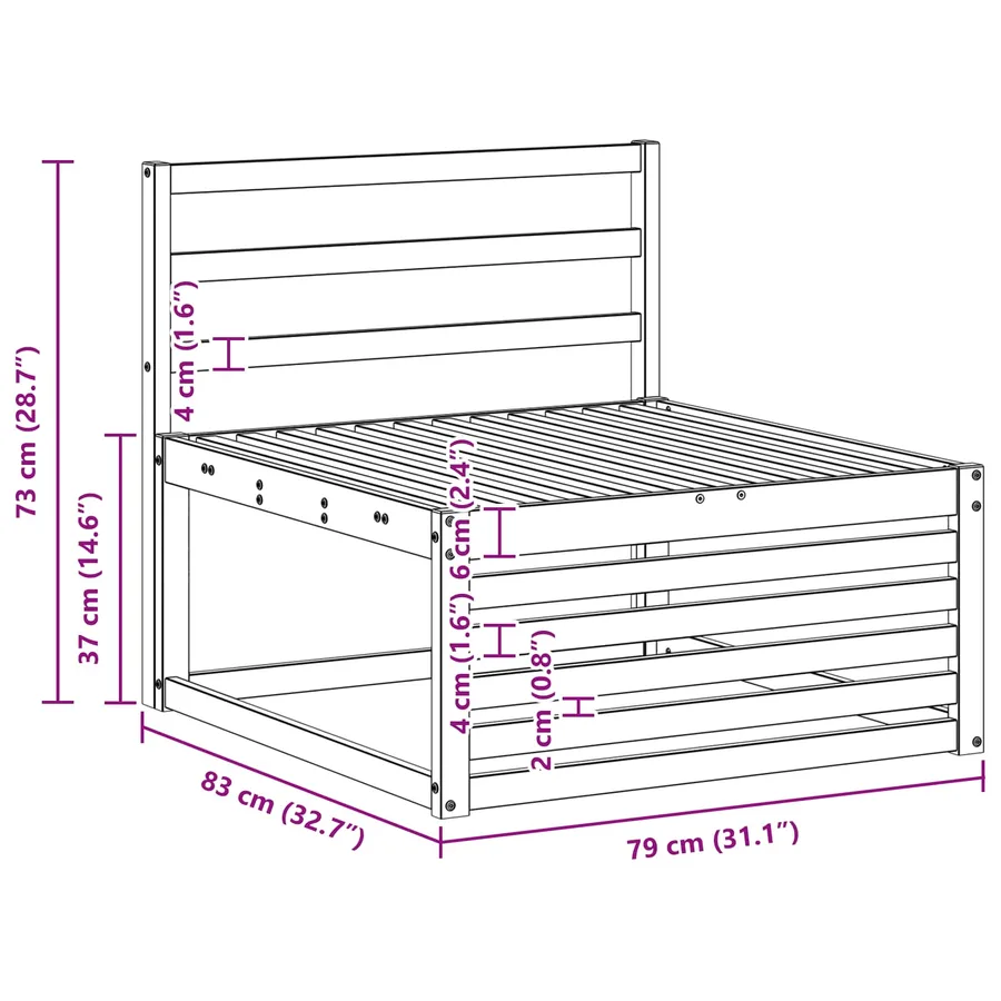 Ensemble de canapés d'extérieur 3 pcs Naturel - 6