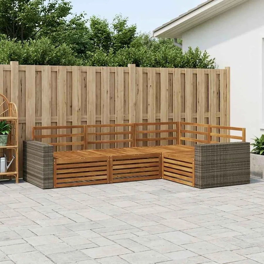 Ensemble de canapés d'extérieur 4 pcs Naturel