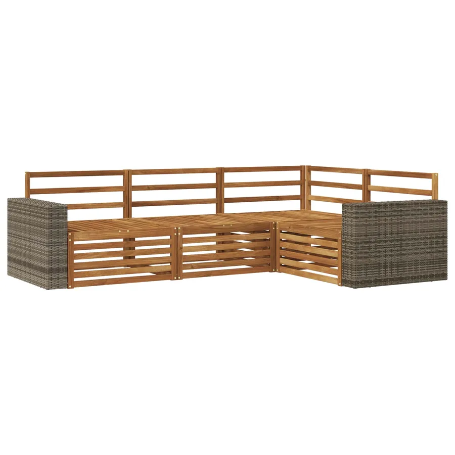 Ensemble de canapés d'extérieur 4 pcs Naturel - 2
