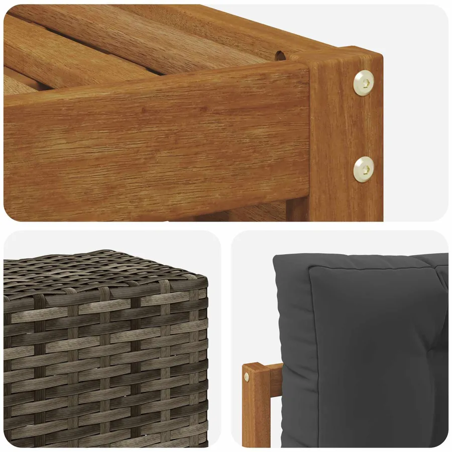 Ensemble de canapés d'extérieur 7 pcs Naturel et Anthracite - 6