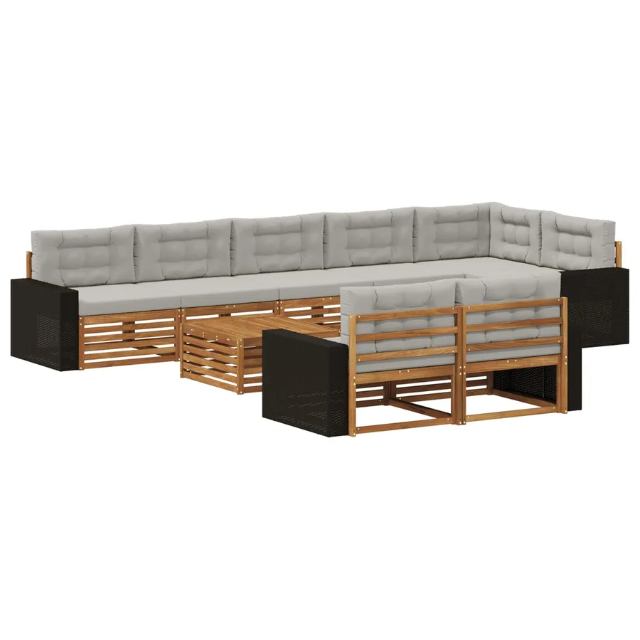 Ensemble de canapés d'extérieur avec coussin 9 pcs - 2