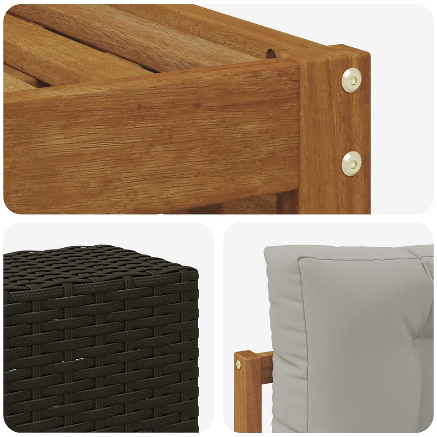 Ensemble de canapés d'extérieur avec coussin 9 pcs - 6