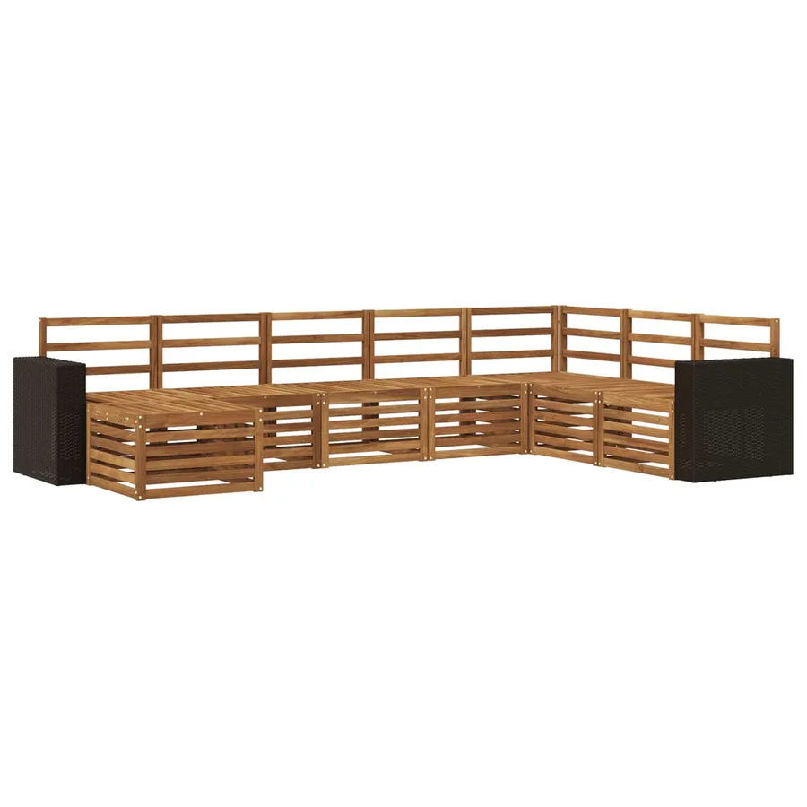Ensemble de canapés d'extérieur 8 pcs Naturel - 2