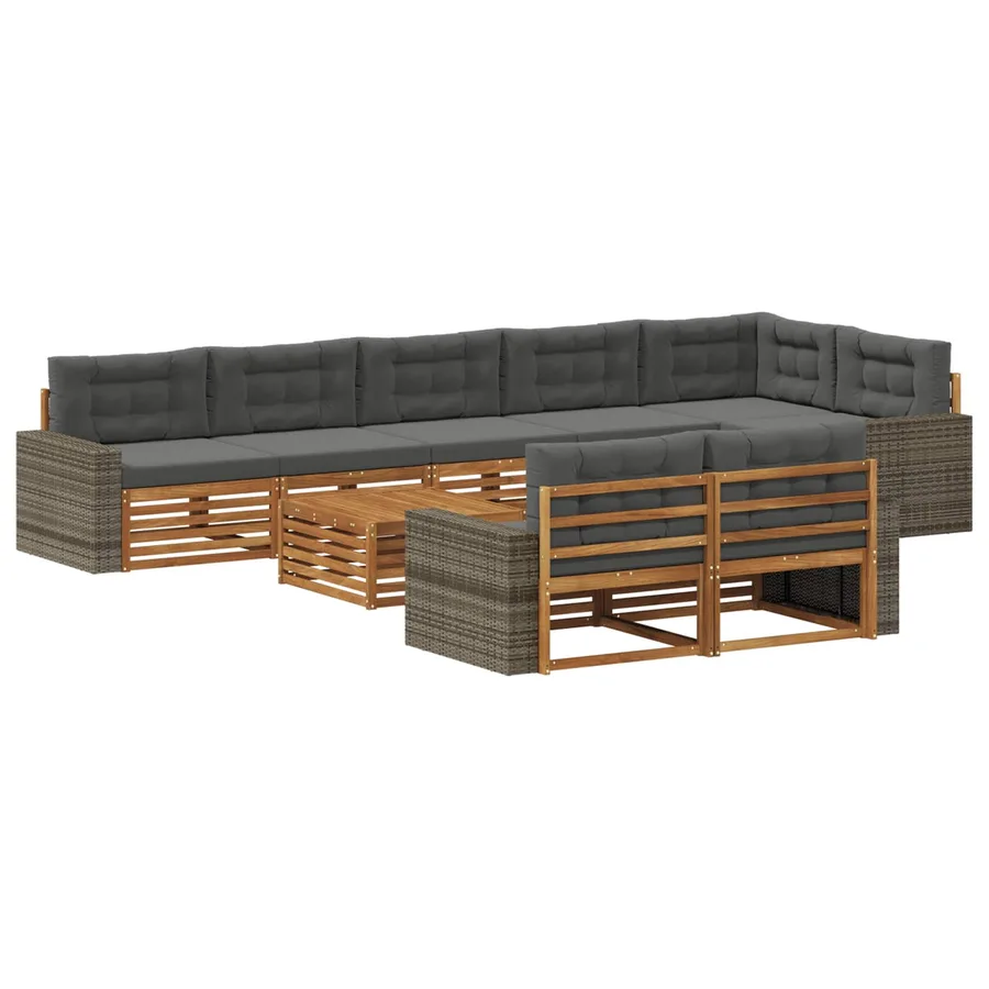 Ensemble de canapés d'extérieur avec coussin 9 pcs - 2