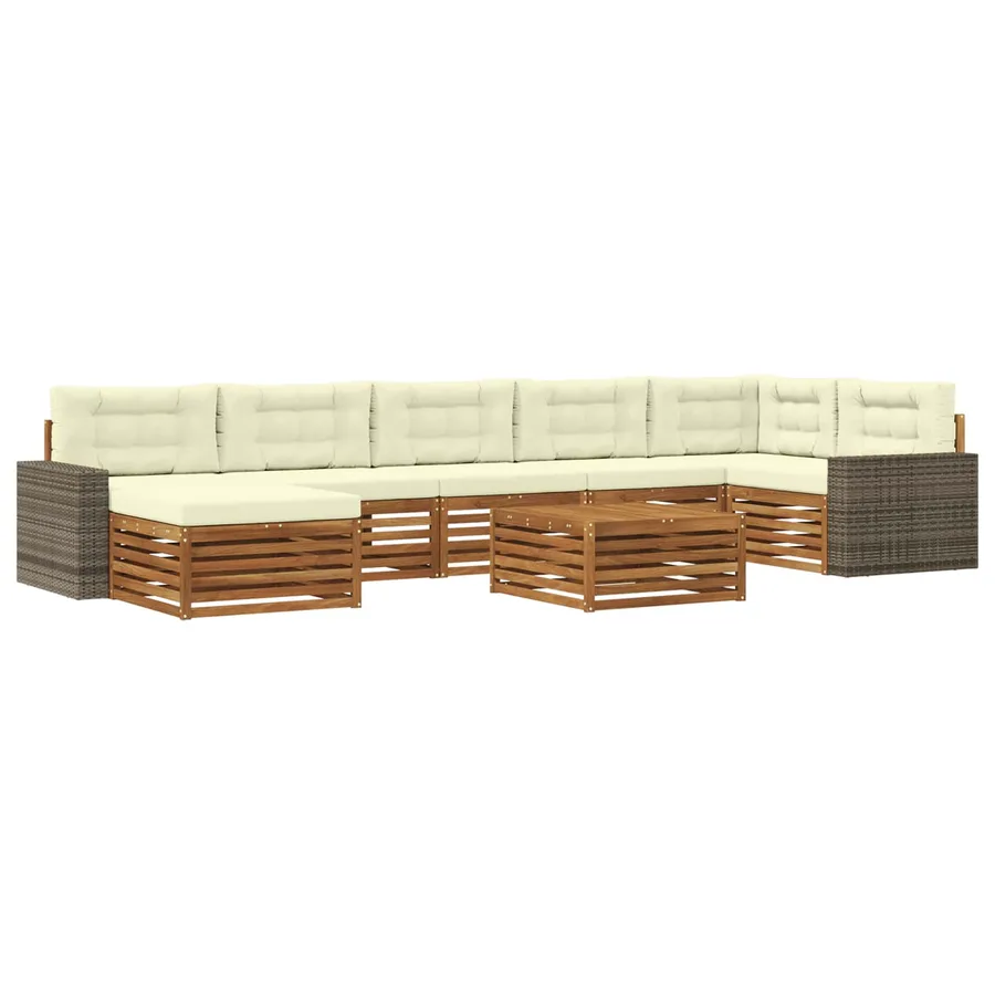Ensemble de canapés d'extérieur 8 pcs Naturel et Crème - 2