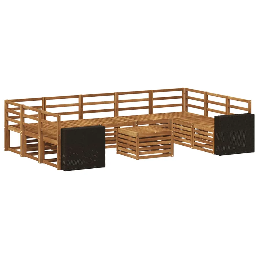 Ensembles de canapés 10 pcs Naturel Bois d'Acacia Massif - 2