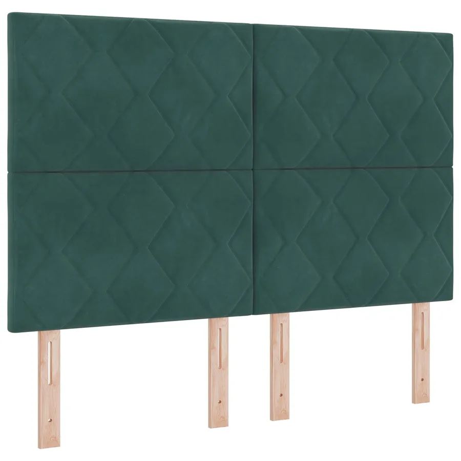 Lit boxspring LED avec matelas Vert foncé 140 x 200 cm Velours - 3