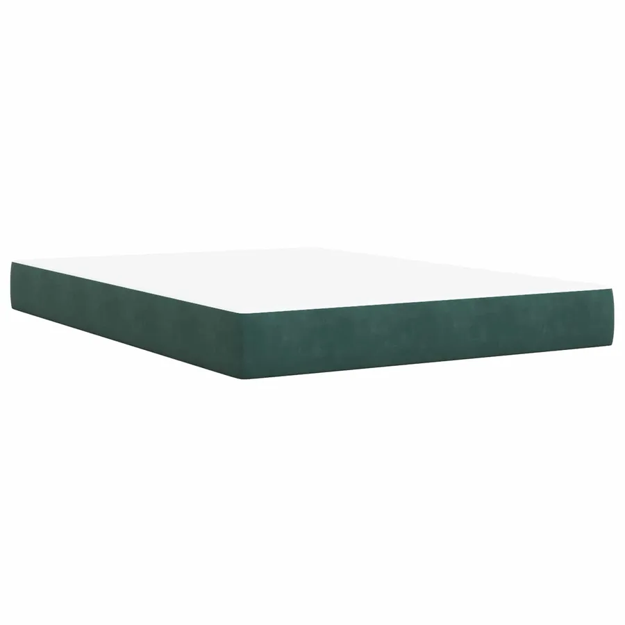 Lit boxspring LED avec matelas Vert foncé 140 x 200 cm Velours - 5