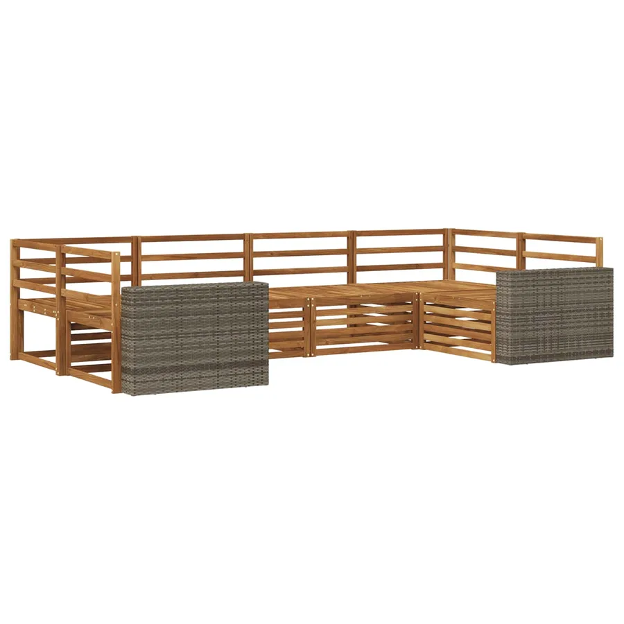 Ensemble de canapés d'extérieur 6 pcs Naturel - 2