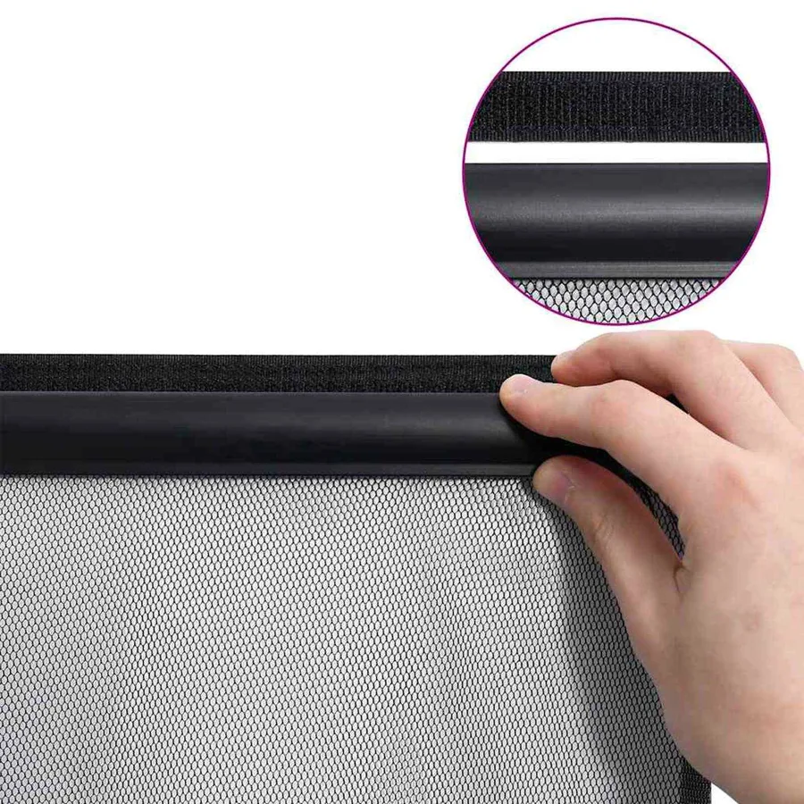 Écran de porte insectes avec rideau en maille Noir 110 x 240 cm - 6