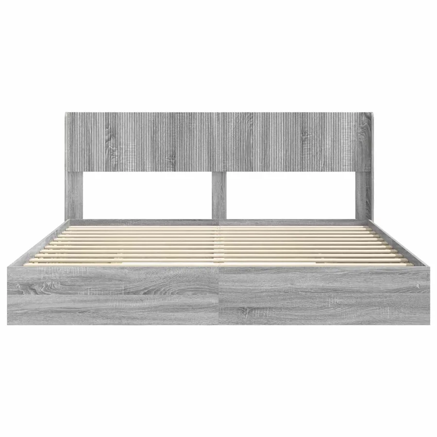 Cadre de lit avec rangement et tête de lit 2 pc - 5