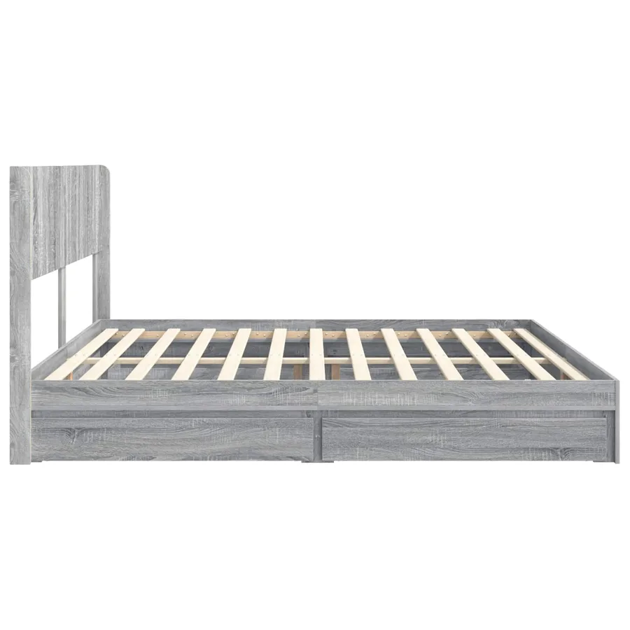 Cadre de lit avec rangement et tête de lit 2 pc - 6