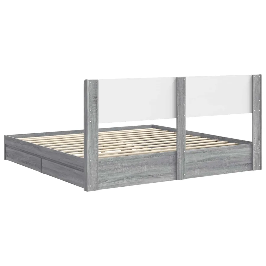 Cadre de lit avec rangement et tête de lit 2 pc - 7