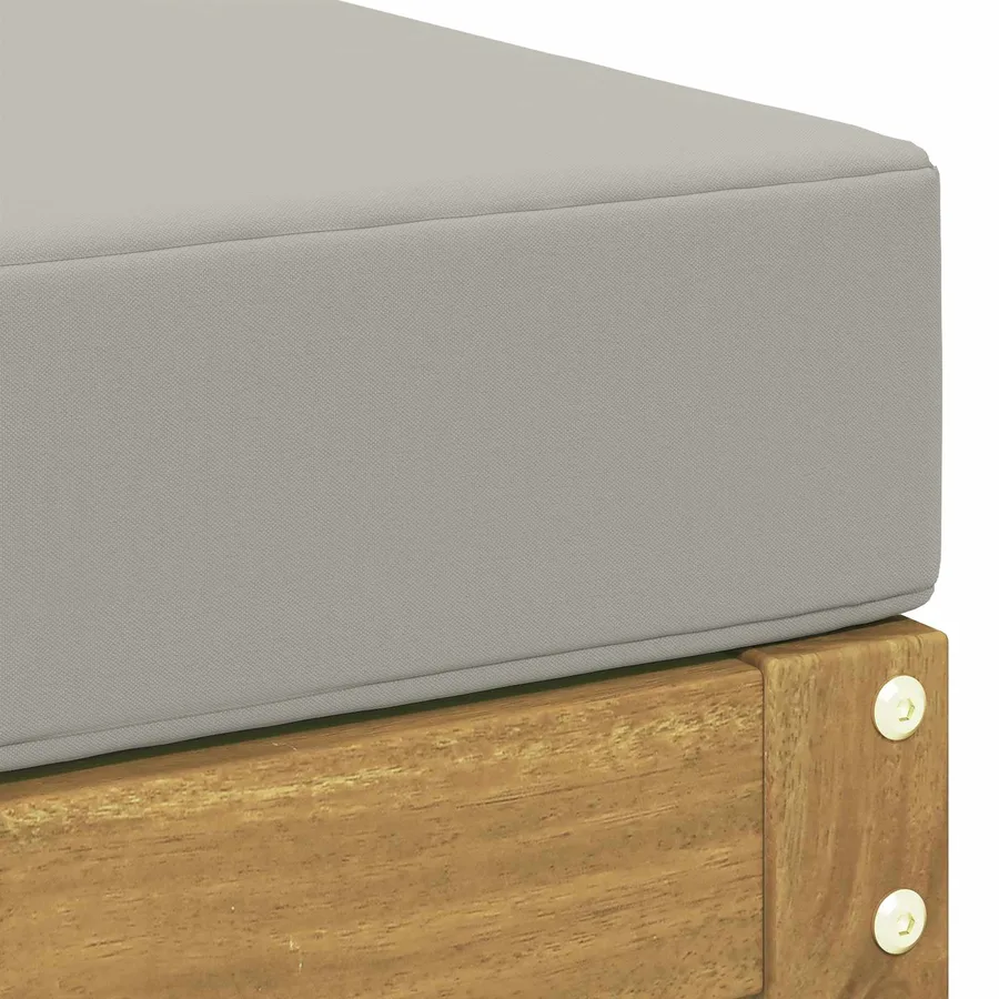 Hocker d'extérieur Bois d'Acacia Massif Blanc - 5