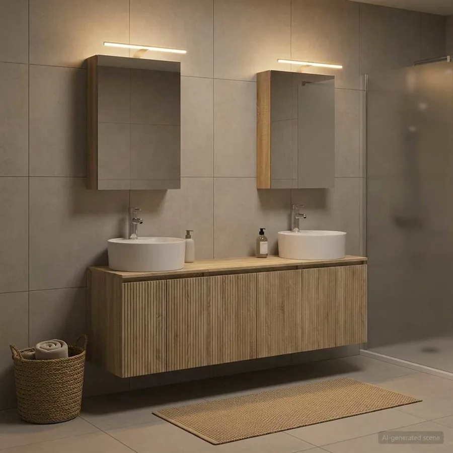 Ensemble d'armoire de salle de bain 5 pcs Chêne Sonoma