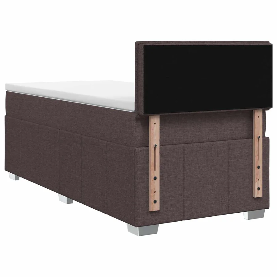 Lit boxspring avec matelas Marron foncé 90 x 200 cm Tissu - 7