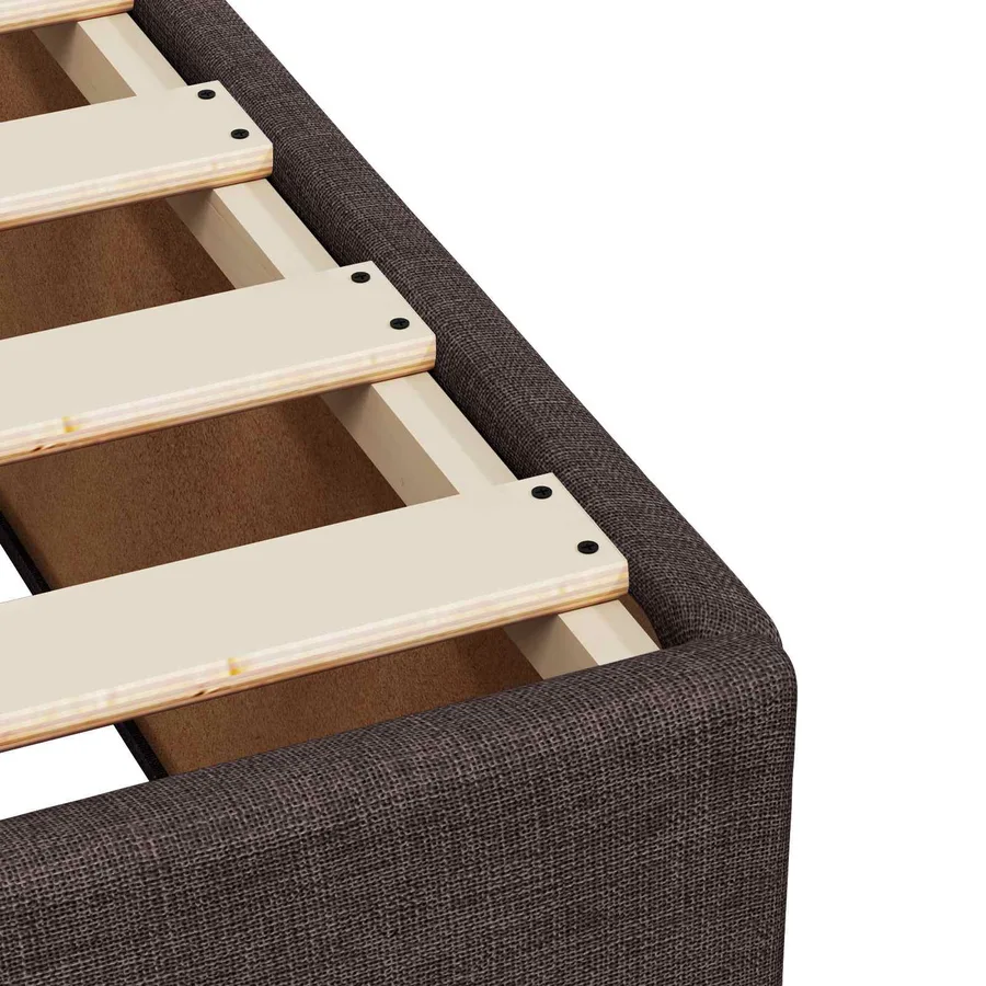 Lit boxspring avec matelas Marron foncé 90 x 200 cm Tissu - 9