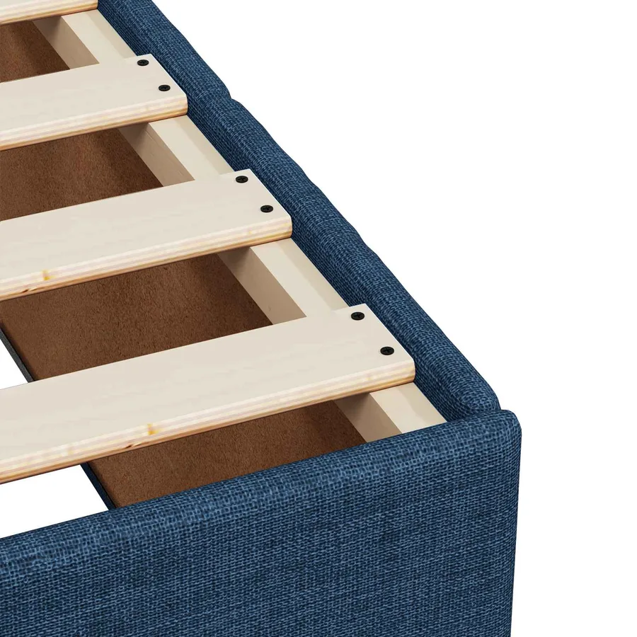 Lit boxspring avec matelas Bleu 90 x 200 cm Tissu - 9