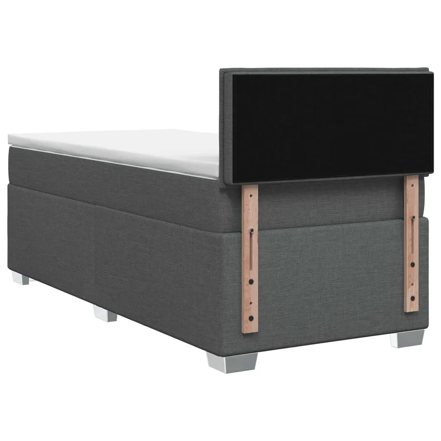 Lit boxspring avec matelas Gris foncé 90 x 190 cm Tissu - 7