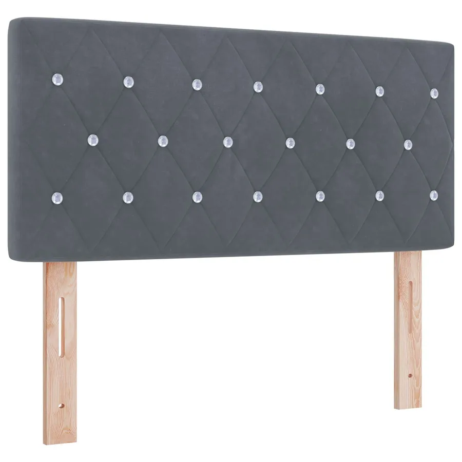 Lit boxspring avec matelas Gris foncé 120 x 200 cm Velours - 3