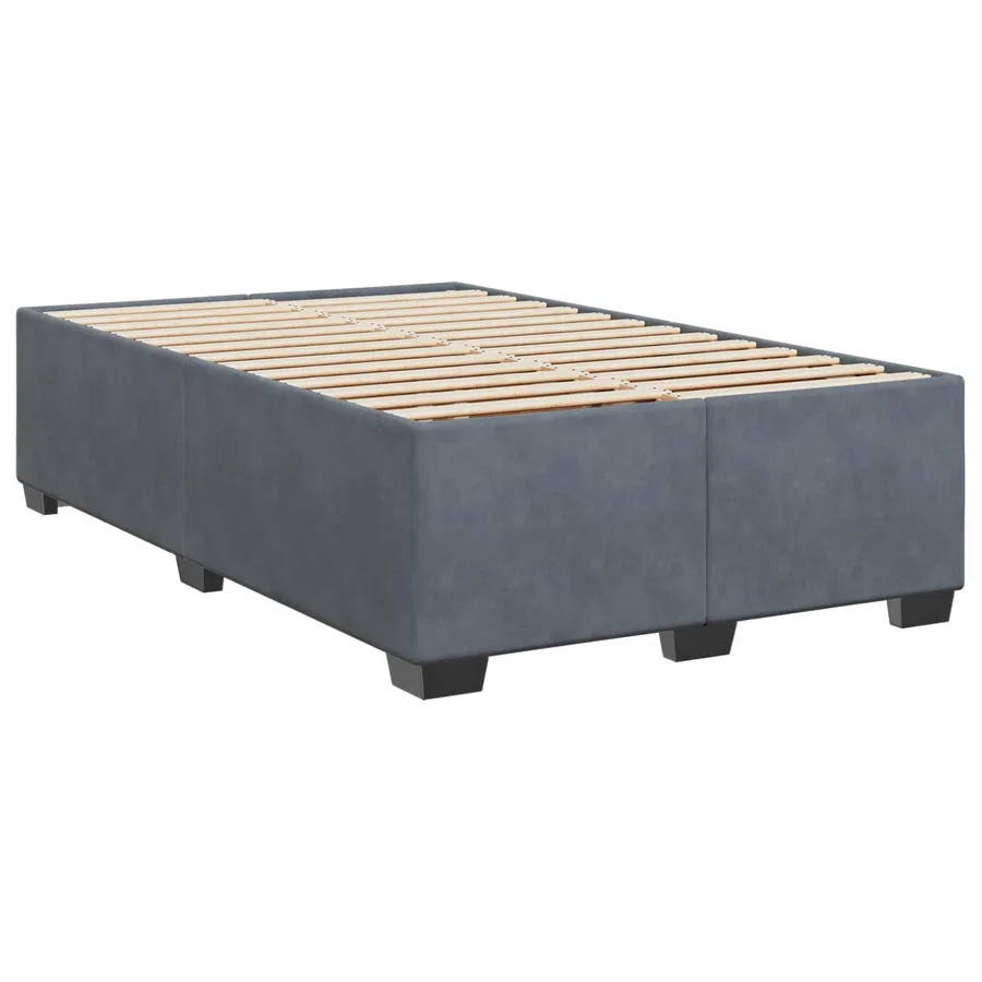 Lit boxspring avec matelas Gris foncé 120 x 200 cm Velours - 4