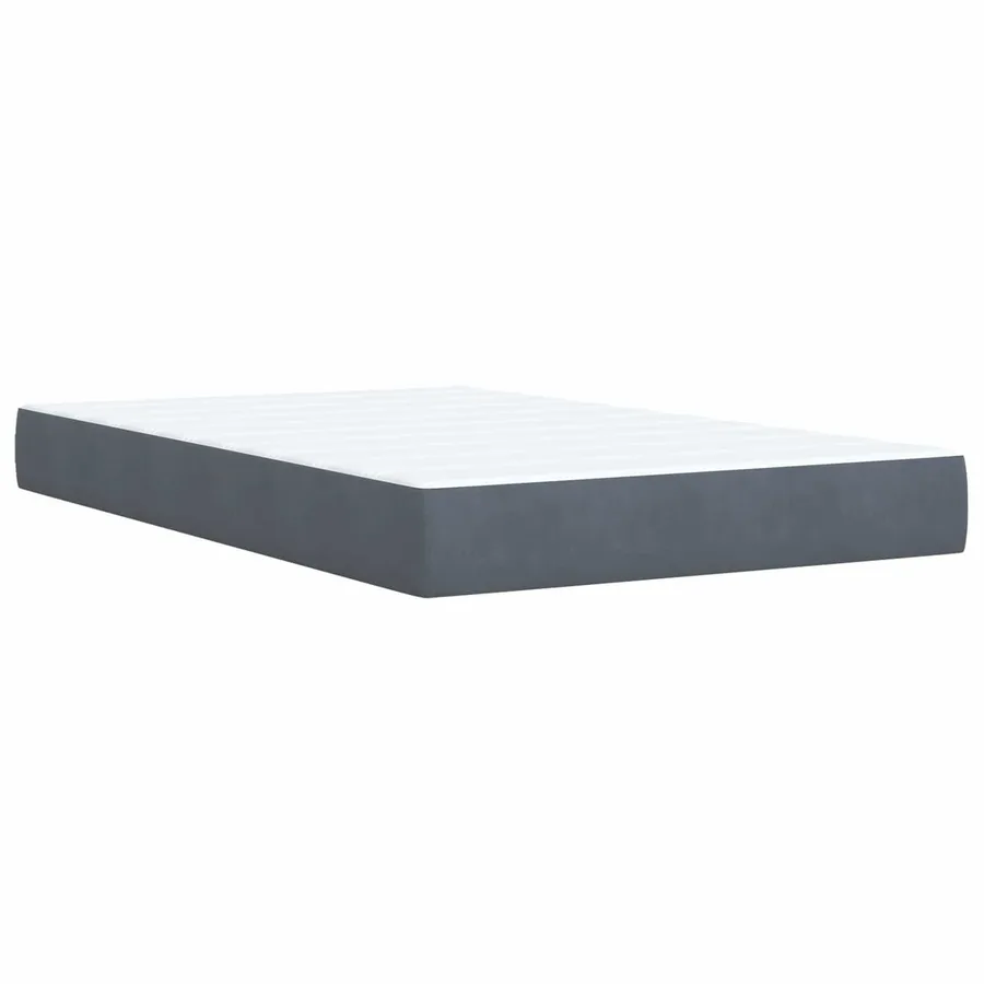 Lit boxspring avec matelas Gris foncé 120 x 200 cm Velours - 5