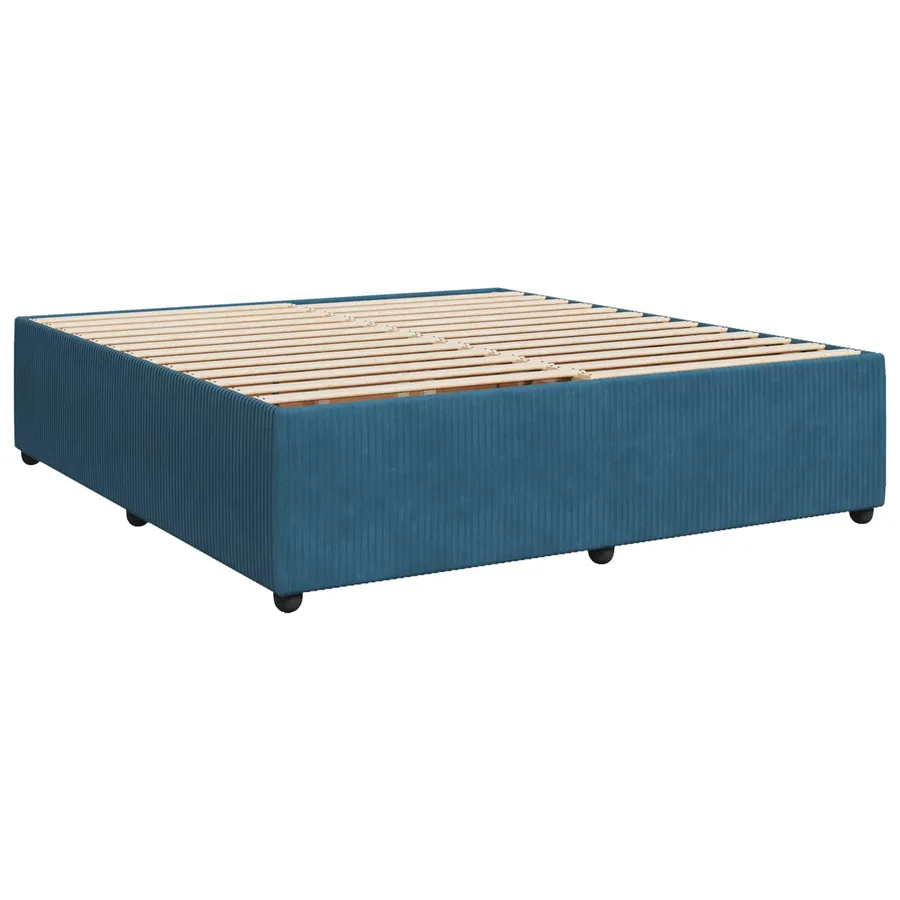 Lit boxspring LED avec matelas Bleu 180 x 200 cm Velours - 4