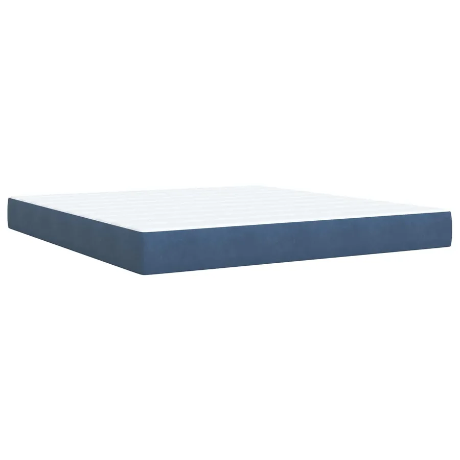 Lit boxspring LED avec matelas Bleu 180 x 200 cm Velours - 5