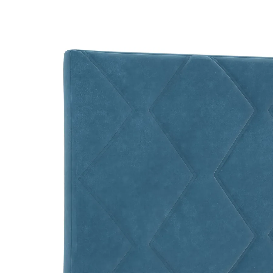 Lit boxspring LED avec matelas Bleu 180 x 200 cm Velours - 8