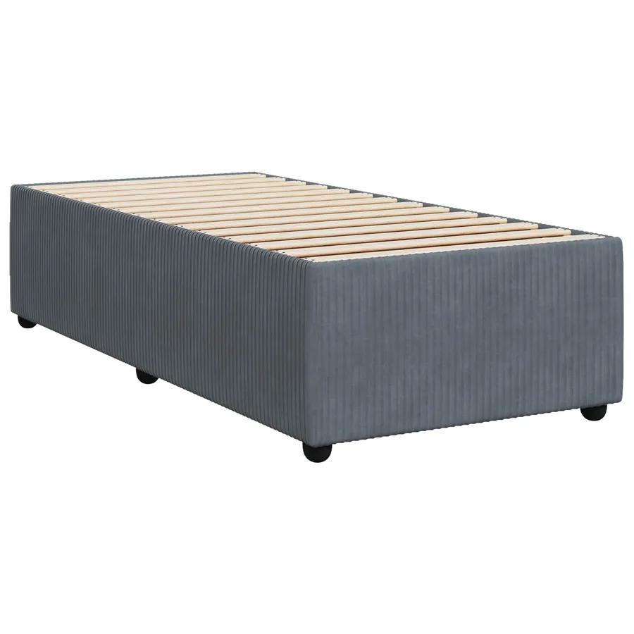 Lit boxspring LED avec matelas Gris foncé 90 x 190 cm Velours - 4