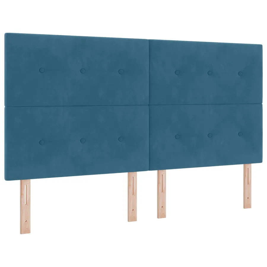 Lit ottoman avec matelas 2 pc Bleu foncé Velours - 3