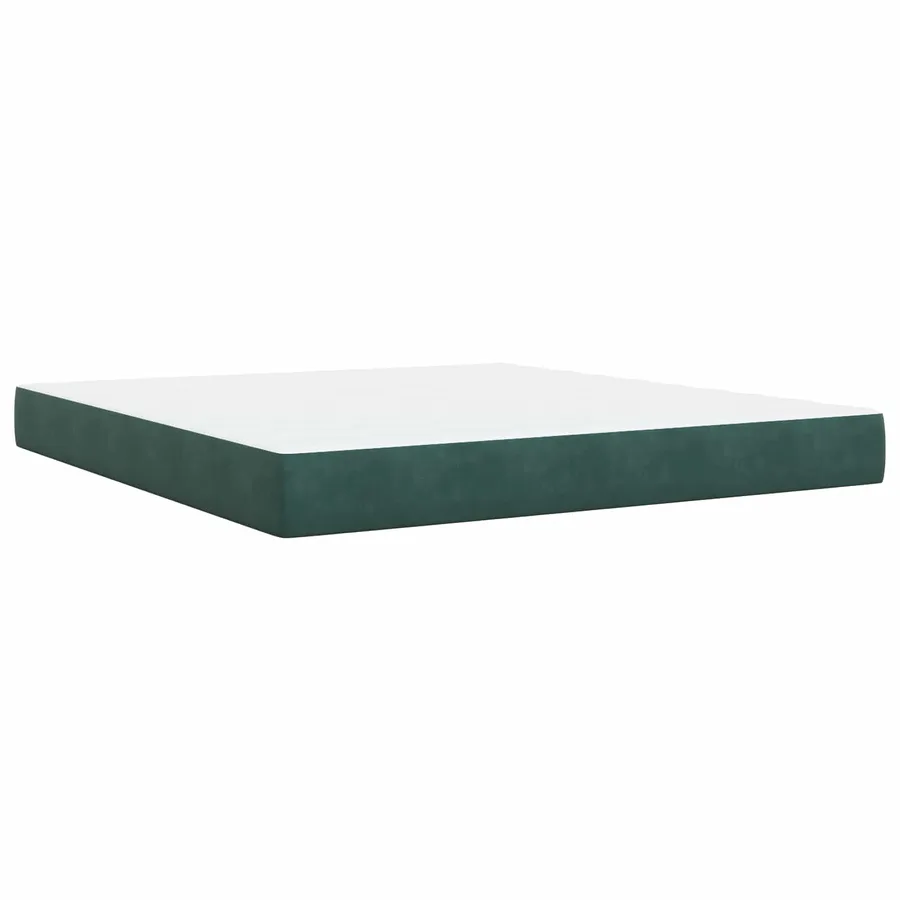 Lit boxspring LED avec matelas Vert foncé 180 x 200 cm Velours - 5