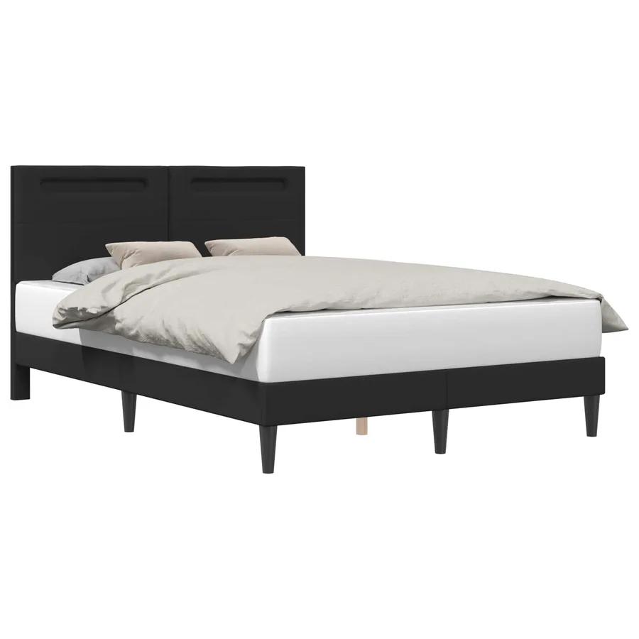 Cadre de lit avec bandes LED Noir 160 x 200 cm Simili cuir - 3
