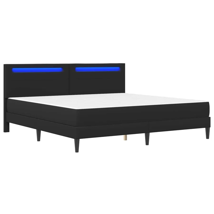 Cadre de lit avec bandes LED Noir 180 x 200 cm Simili cuir - 5