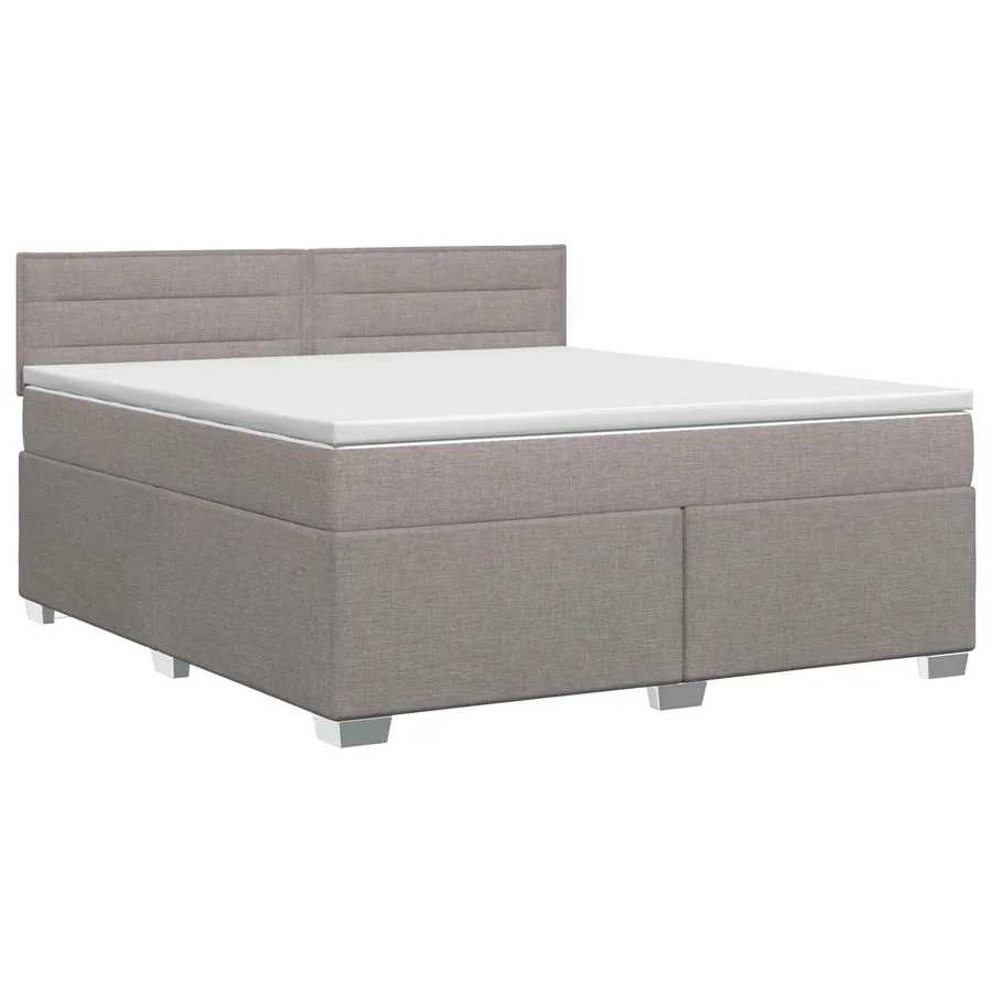 Lit boxspring avec matelas Taupe 140 x 190 cm Tissu