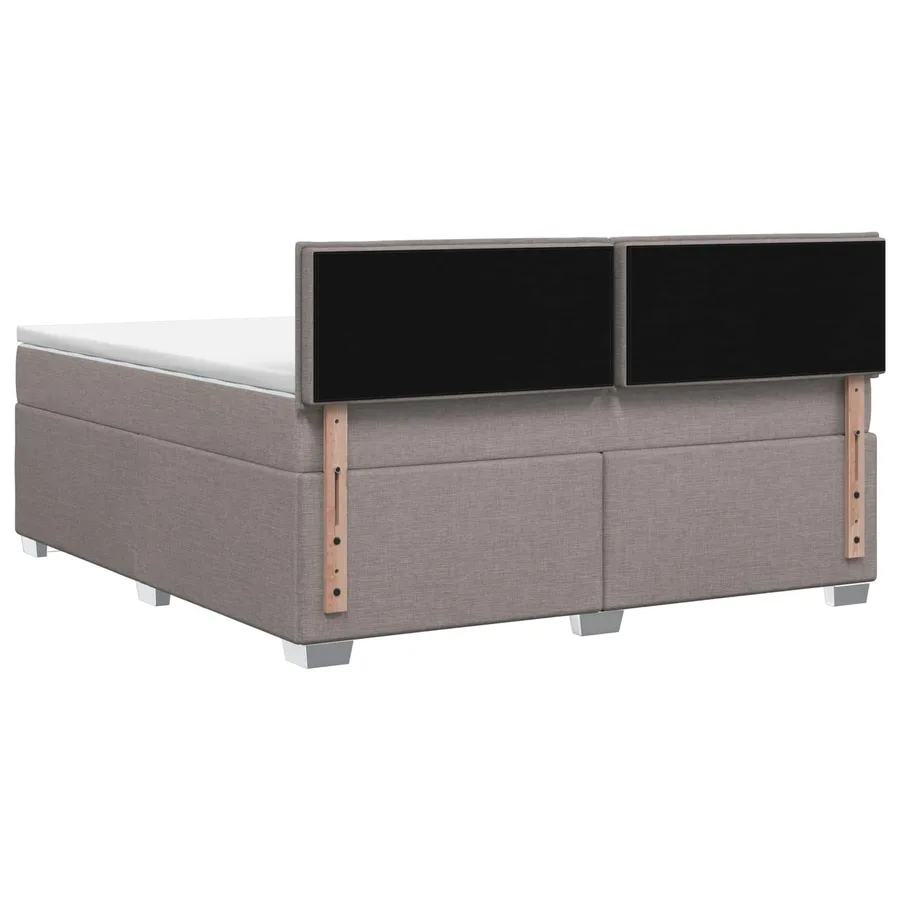 Lit boxspring avec matelas Taupe 140 x 190 cm Tissu - 7