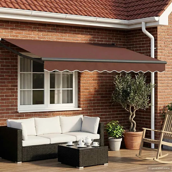 Auvent rétractable électrique Marron et anthracite 3 x 2 m