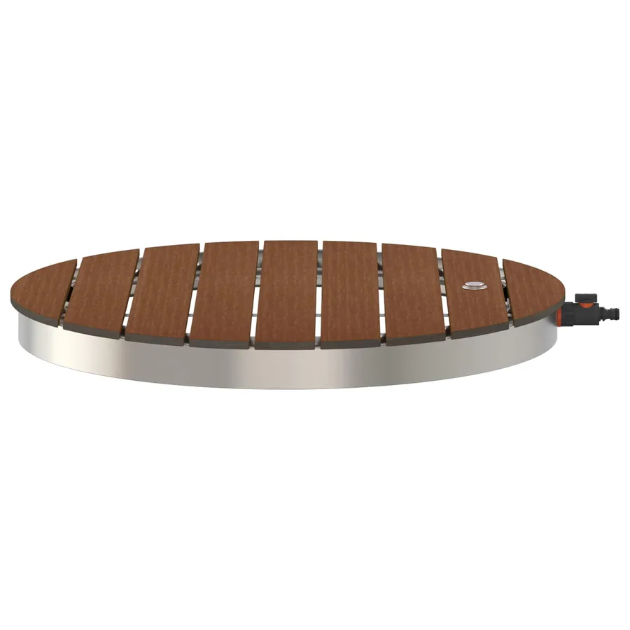 Douche de jardin WPC et Acier inoxydable 201 Marron - 3