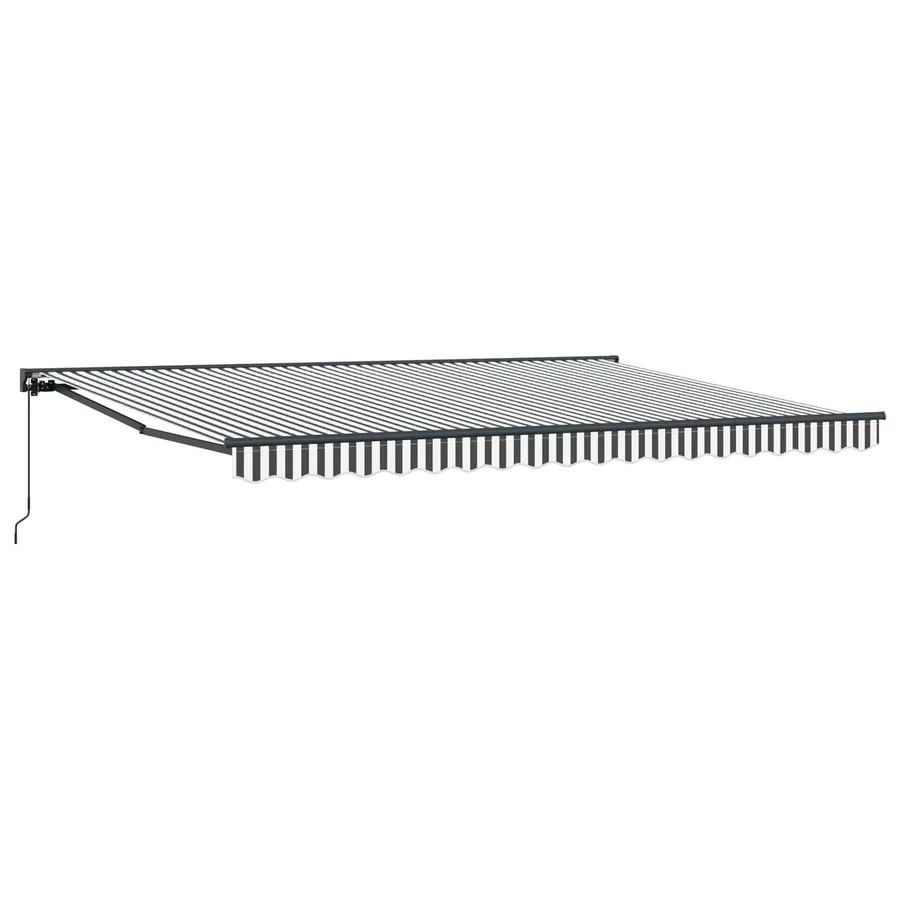 Auvent rétractable manuel Anthracite et blanc 5 × 3,5 m - 2