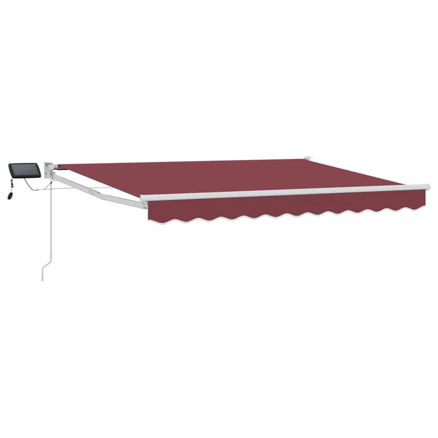 Store rétractable manuel avec LEDs Bourgogne et Blanc 2,5 x 2 m - 2