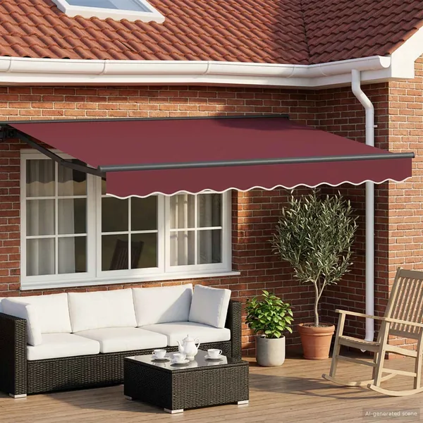 Auvent rétractable manuel Bordeaux 2,5 x 2 m