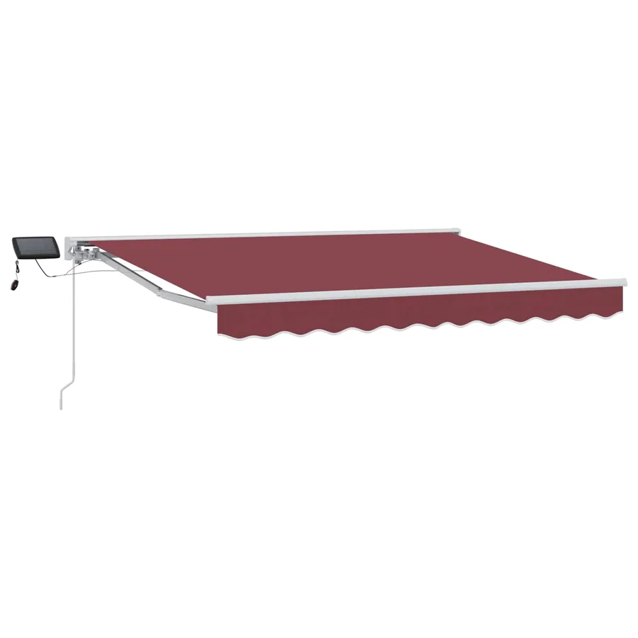 Cadre de store manuel avec LEDs Bourgogne et Blanc 2,5 x 2 m - 2